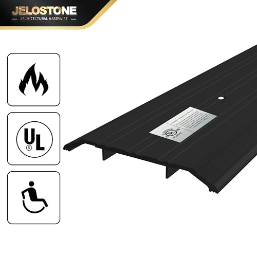 JELOSTONE 5''W x 1/2''H x 48''L Heavy-Duty Aluminum Door Threshold (Matte Black Anodized) - ADA Accessible, Barrier Free, Fire Rated Door Saddle, Exterior Door Threshold, B301N by JELOSTONE - Image 4