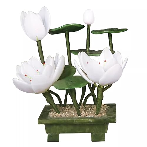 FEELIN - FEELIN Arbre Topiaire Artificiel Jade Sculpture Salon décoration Porche Armoire à vin décoration Jade bonsaï Plante en Pot décoration Faux Décor de Verdure Végétale