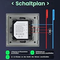 BSEED Wlan Rolladenschalter Smart Home Rolladensteuerung für Jalousien, Markisen 86 * 86 Jalousienschalter kompatibel mit Smart Life, Tuya APP, Alexa und Google Home Weiß 1 Stück – Ansicht 8