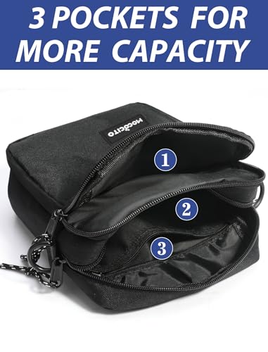 MOCOCITO Umhängetasche, Schultertasche für Herren, Kuriertasche aus Nylon, Messenger Bag für Tägliches Leben Reise(Groß-Schwarz)