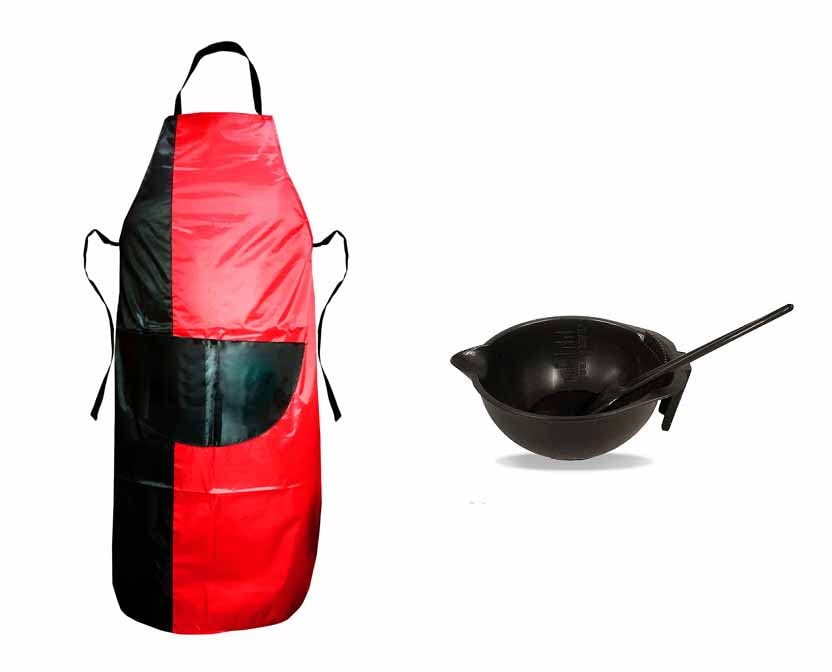 UtkarshCombo Of Hair Coloring Dye Bowl With Brush And Black Hair Cutting Sheet Makeup Apron