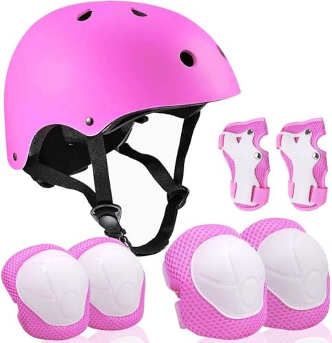 Image of Adjustable Helmet for Ages 3-16 Kids Toddler Boys Girls Youth,Protective Gear with Elbow Knee Wrist Pads for Multi-Sports Skateboarding Bike Riding Scooter Inline skatings Longboard Roller Skate