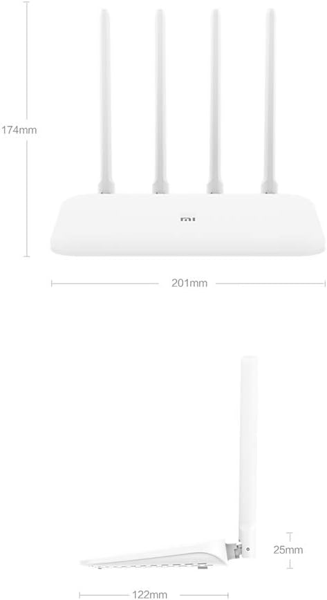 Dimensions of Xiaomi Mi Router 4A Gigabit Edition