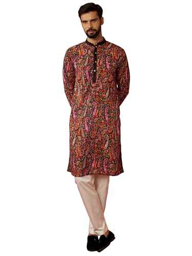 Kurta Pyjama imprimé Aïd vêtement homme noir taille 36 de VASTRAMAY