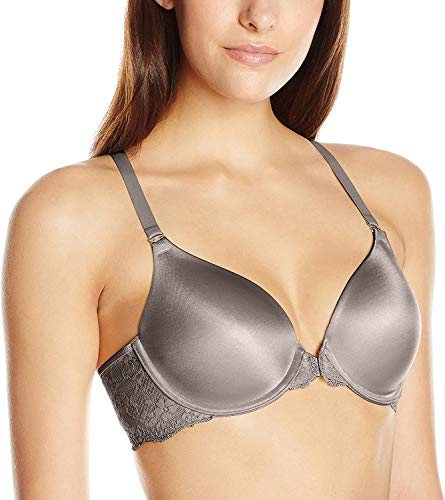Maidenform Women's One Fab Fit Extra Coverage Lace T-Back, Steel Grey, 36B