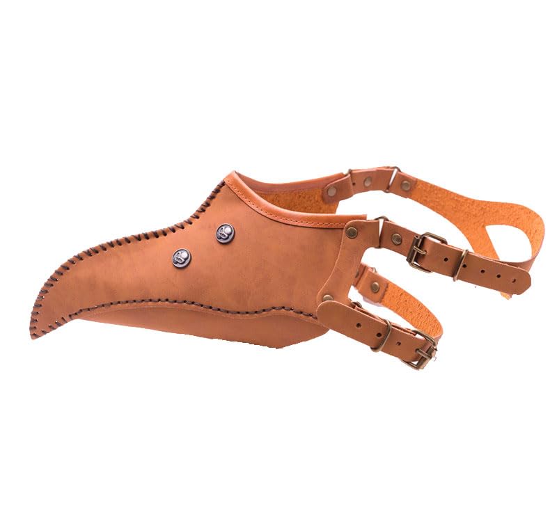 Yoholda Plague Doctor Bird Mask, Long Nose Beak Retro Steampunk Halloween Cosplay Costume Props (Nubuck Brown)