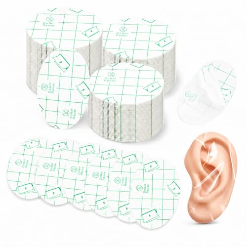 100 PCS Clear Waterproof Ear Stickers for Shower & Swimming Disposable Ear Protectors with Ear Covers 1.7x2.7in Ideal for Surfing Snorkeling & Water Sports