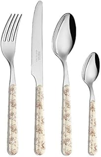 NEVA Posate Fantasia Rose con Sfondo Tortora, Set di 24 Pezzi.
