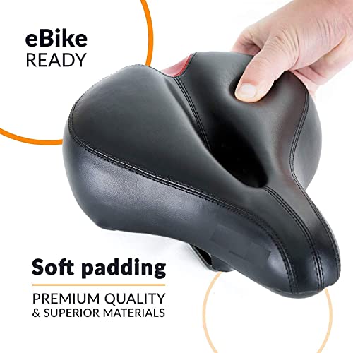 Image of LET'S PLAY LP-1208 Bike Saddle Seat, Soft Cushion Shock Absorbing Bicycle Saddle