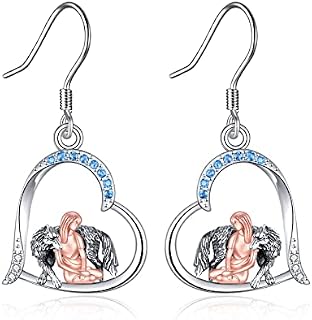 Wolf/Cat/Horse/Elephant/Owl/Fox/Sloth/Bee/Penguin/Hummingbird Drop Earrings Animal Earrings 925 Sterling Silver Jewellery Gifts for Women Girls Friends Mother Daughter