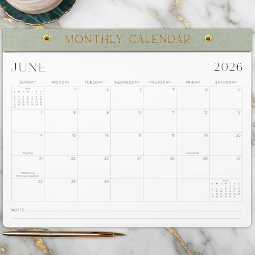 Aesthetic 2026-2027 Desk Calendar - Runs From January 2026 Until July 2027 - Minimalistic Office Desktop/Wall Calendar 14.5x11.5 for Easy Organizing