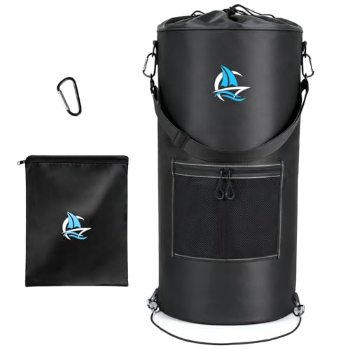 Portable Boat Trash Can Reusable Marine Trash Bag Boat Accessories Odor & Leak Resistant Fits 10-13 Gal Garbage Bags Easy Install & Clean Fishing Kayak & Pontoon Boats  Cool Boating Gifts for Men