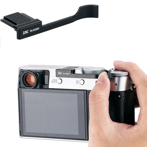 JJC Hot Shoe Grip pour Appareil Photo Fujifilm Fuji X100VI X100V, X100F et X-E4 X-E3, Prise en Main Plus équilibrée et Plus Pratique – Noir