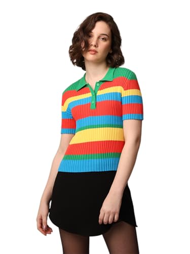 Image of ONLY Women's Striped Regular Fit T-Shirt