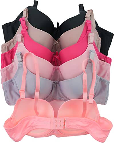 Image of ToBeInStyle Women's Pack of 6 Padded Assorted Styles Supportive Bras Cup Size - A to DDD