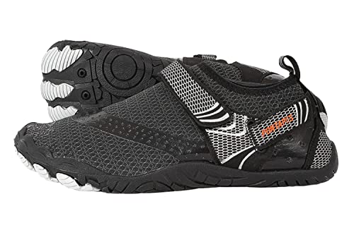 PONTAPES(ポンタぺス) マリンシューズ アクアシューズ ウォーターシューズ ブラック（調節ベルト付き） 23cm メンズ レディース キッズ 海水浴 ビーチ 軽量 シューズ アウトドア 速乾