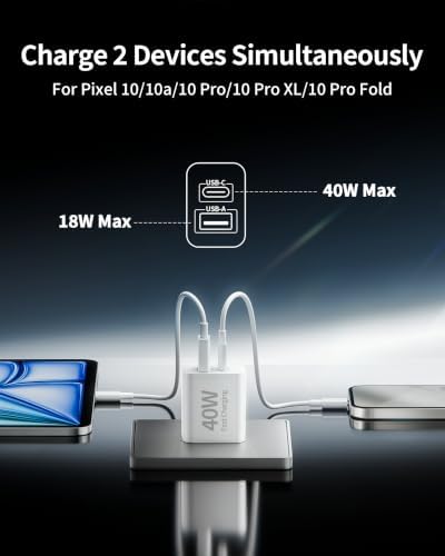 2 Pack 40W USB C Fast Charger for Google Pixel 10 10a 9 8 Pro XL Fold 7 6 5 - 2