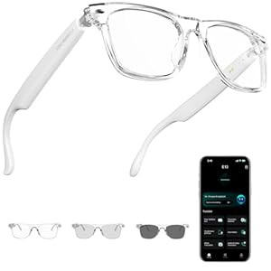 AI Smart Glasses for Women and Men with Chat GPT, Bluetooth Translation Glasses with 164 Languages and Color-Change Lens, Music Playback, Hands-Free Calls, UV & Blue Light Protection