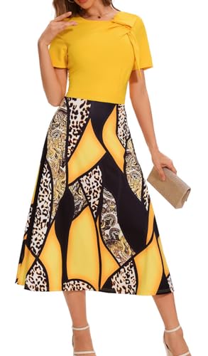 Image of DinyIn Women's 2025 Summer Short Sleeve Casual Dresses