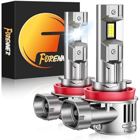 forenner Fahren Upgraded H11/H9/H8 Bulbs, 24000LM 700% Brighter, 1:1 Size, 6500K Cool White, CANbus Ready, Plug-N-Play H11 H9 H8 Fog Light Bulb with 15000RPM Cooling Fan, Pack of 2 Cover