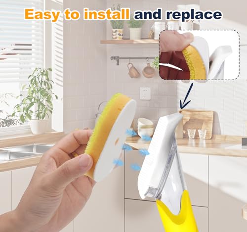 Image of Packs Refill Heads Compatible with Dish Daddy, Non-Scratch Wand Refill Sponge Heads Compatible with Scrub Daddy, Upgrade Much Thicker and Durable (8.)