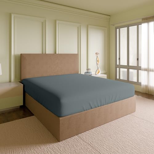 100% Cotton Charcoal Gray King Size Fitted Sheet Only, Lightweight & Breathable Bottom Sheet, Cool & Crisp Easy Fit 17 Deep Pocket King Fitted Sheet (78 W x 80 L)