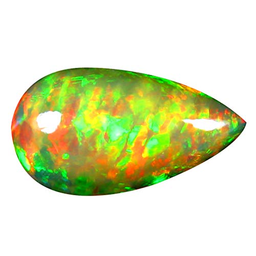 Opale arc-en-ciel naturelle poire cabochon 3.83 ct de qualité gemme