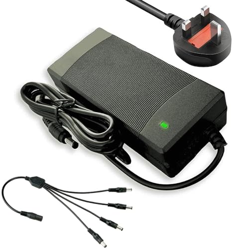 12V 5A 60W Security Caera Power Adapter 100V-240V AC To DC With 8-Way