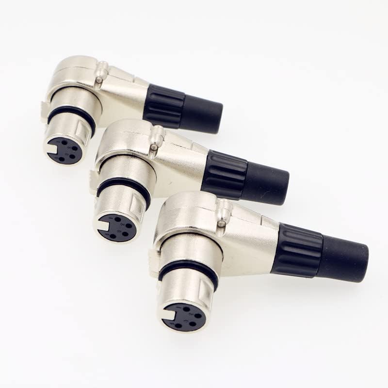 Amazon | Uonecn 3個 直角 90度 XLR 4ピン メスコネクター ARRI