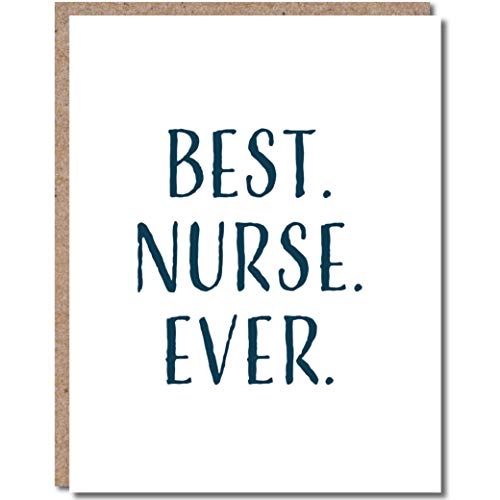 Nurse Thank You Card, Happy Nurses Week Cards, Nurse Appreciation Week Week, Nurses Day, Single 4.25 X 5.5 Greeting Card With Envelope, Blank Inside, Best Nurse Ever By Modern Wit #TOP5