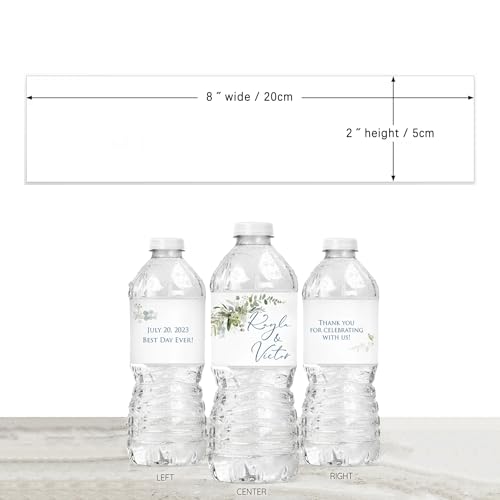 Custom Personalized Water Bottle Labels, 50-500 Stickers for Weddings, Parties, Birthdays, Business & More, Multipurpose Stickers for Bottles (2 x 8 inches)