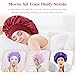 Lawie 8 Pack Colors Satin Lined Silky Sleeping Bonnets Shower Caps Curly Long Hair Protector Night Large Adjustable Wide Brim Band Sleep Hats Hair Wraps for Women Girls (Feminine Colors)