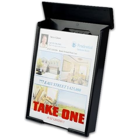 Black Snap Shut Brochure Box Brochure Holder Flyer Box Black Outdoor"Realtor Style" Info Box Real Estate Realtor Supplies Cover
