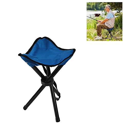 Folding Camping Stool,13.77" Folding Camping Chairs,Portable Tripod Seat,Outdoor Travel Tall Slacker Chair For Camping Walking Hunting Hiking Fishing Mountaineering Picnic Beach Bbq Garden Lawn(Blue) #TOP9