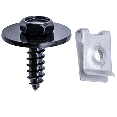 Rexka 20 Sets M4.8 Fender Liner Splash Shield Bumper Cover Screws U Nuts Kit For Bmw Mini 07147129160 07129904150 E36 E46 E60 E63 E88 E90 #TOP1