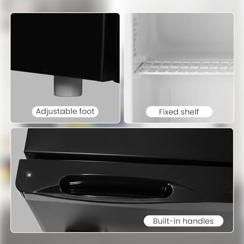 Kismile Compact Upright Mini Freezer 1.2Cu.ft, Black Design with Handle & Shelves, 3 Adjustable Thermostat, Quiet Operation for Home & Office - Thumbnail 4