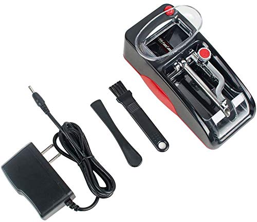 Portable Household Electric Cigarette Rolling Machine,Mini Automatic Injector Tobacco Roller Maker with Transparent Tobacco Hopper.(Red&Black) X1