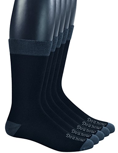 Yomandamor Men's Breathable Dress Crew Socks with Seamless Toe,5 Pairs L Size(Sock Size:10-13)