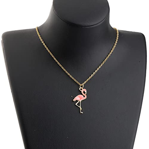 FUSTMW Pink Flamingo Necklace Gifts Flamingo Lover Gifts Flamingo Bird Pendant Necklace Flamingo Jewelry for Women 7