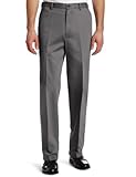 Haggar Men's Work To Weekend Hidden Expandable Waist No Iron Plain Front Pant,Moonstruck,34x32