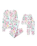 The Children's Place,Family Matching Christmas Holiday Pajamas Sets, Snug Fit 100% Cotton, Adult, Big Kid, Toddler, Baby,Kids - PJ Set,PINK MERRY JOY,14
