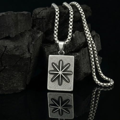 Image of THE MEN THING - Sanatan Divine Symbols Oxidised Pendant Necklace with 24inch Round Box Chain for Men & Boys