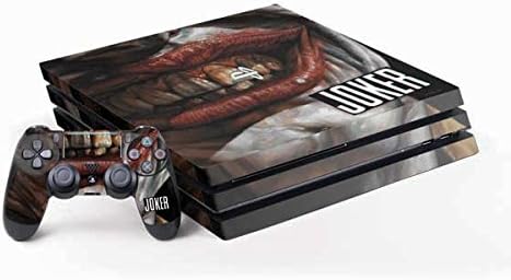 Skinit Decal Gaming Skin Compatible with PS4 Pro Console and Controller Bundle - Officially Licensed Warner Bros Say Cheese - The Joker Design