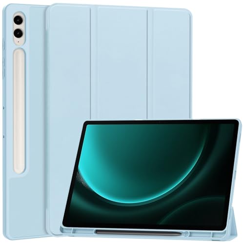 Galaxy Tab S9 Plus/S9 FE Plus�K�p�P�[�X�J�o�[ �蒠�^ ���^ SM-X610 X616�^�u���b�g�p����PU ���U�[�P�[�X �O�܂� �}�O�l�b�g�J�� Samsung S9 FE+ 12.4�C���`�^�u���b�g�Ή��ی�P�[�X �X�^���h