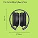 FM Radio Headphones, AAA Battery Powered Headset with Best Reception, Soft Ear Muffs, FM Radio Portable Receiver for Mowing, Works, Hiking, Jogging(Black)