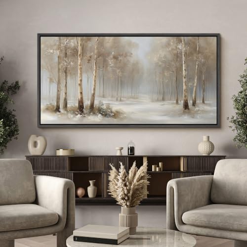 Image of MUDECOR Extra Large Framed Canvas Print Wall Art Birch Art for Living Room