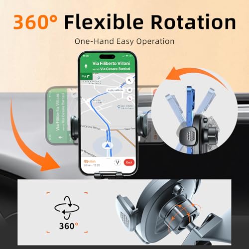 Car Phone Holder for Mazda CX5 (2021-2025,10.25" Screen Only), 360 Phone Holder Rotating, Hands Free Mobile Holder, Car Mount for iPhone, Samsung & Android, with Storage Box, CX-5 Interior Accessories - Image 4