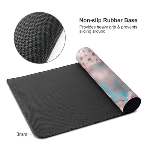 BEIJUYHU sous-Main, Tapis de Bureau en PU, Desk Mat Rose Bouddha Tapis de Souris, Protection de Bureau Antidérapante, Bloc-Notes de Bureau Étanche pour Le Bureau et la Maison, 800x300x3mm 4-8 – vue 3