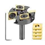 SpeTool 1-1/4' Cutting Dia Slab Flattening Router Bit 1/4' Shank, 2+2 Flute Carbide Insert Spoilboard...