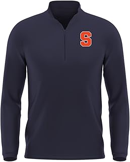 Official NCAA Collegiate Men's Active Sport Quarter Zip Pullover, Left Chest Logo Charcoal Collection